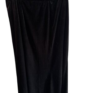 Elementz Black Velvet Midi Skirt A-Line Stretch Witchy Goth Fairy Pull On XL